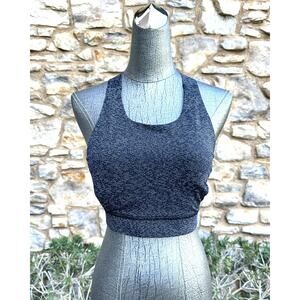 Lululemon Fast And Free Black and White Racerback Sports Bra Size 12